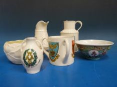 A collection of Goss, Belleek and Chines
