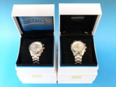 Two Seiko gents chronograph wristwatches