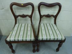 A pair of bow backed 19thC chairs with u