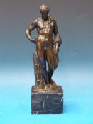 A 17thC bronze of the Belvedere Antinous