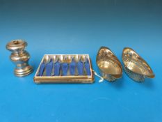 A pair of hallmarked silver pierced oval