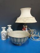 Copenhagen bowl, ceramic figural lamp et