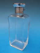 A square cut glass hallmarked silver mou