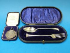 A cased hallmarked silver christening se