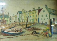 A framed and glazed watercolour of child