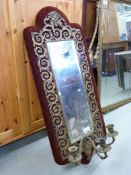 A Girondole style pier mirror with three