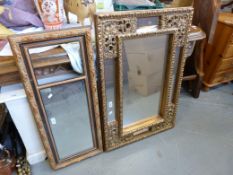 Two ornate gilded mirrors including a pi