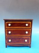 A Georgian apprentice set of inlaid maho