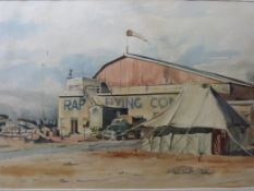 Watercolour of an RAF Flying Corps base