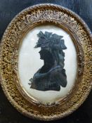 Two 19thC silhouettes in gilded pierced