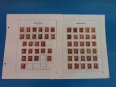 Great Britain 1/2d and 2d blue plate num