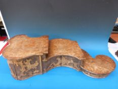 A display plinth stepped shelf with gilt