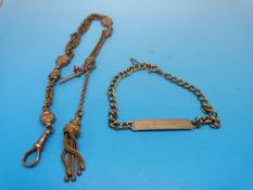 A hallmarked 9ct gold bracelet together