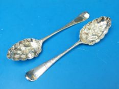 A pair of bottom marked silver berry spo