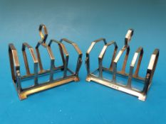 A pair of Art Deco silver four division