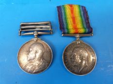 Two Worcestershire Regiment medals comprising South Africa medal with South Africa 1901 and 1902