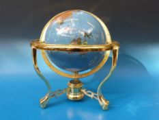 A Pietra Dura globe (37cm tall)