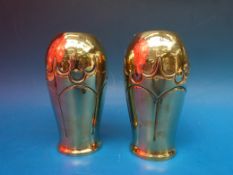 A pair of Kayser Jugendstil brass vases attributed to Karl Geyer c1894