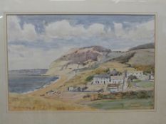 Watercolour of Seatown by John Jowitt 1971 and two further watercolours of river scenes, one signed