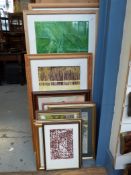 A quantity of watercolours, oils and prints by Eileen Warren including artist's proof prints