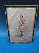 A gouache of a Royal Berkshire Regiment drummer with presentation to Mr R J Daltrey National Army