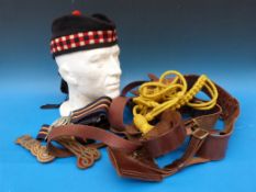 A Sam Browne officer's holster, a Royal Marines officer's belt etc