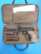 A Walther Model 3.177  target air pistol serial number 31350, in leather carry case with original