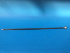 A Gloucestershire Regiment military swagger stick with Egypt finial