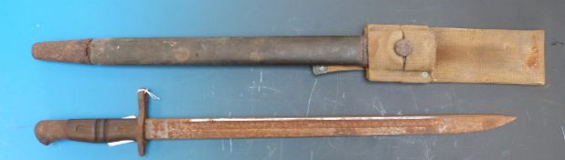 A WW1 bayonet in scabbard