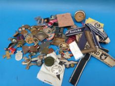 A quantity of original and replica mainly German and American military fabric badges, medals, RAOB