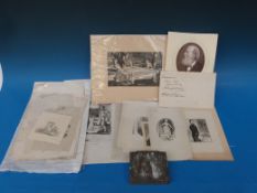 Sir John Gilbert signed letter, photograph & proofs with a collection of Victorian proof engravings