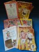 A quantity of Swindon Town football programmes, circa 1970's, 80's and early 90's