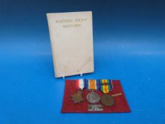 A WW1 Star trio to Lt D G Watson RAMC together with a book written by him entitled 'Waiting Night