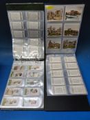 Six albums containing part sets of cigarette cards and silks including Famous Art, Heraldic,
