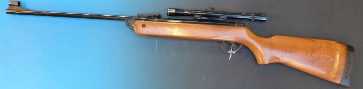 A BSA Meteor .177 air rifle, serial number NE65341, with BSA 4 X 20 scope