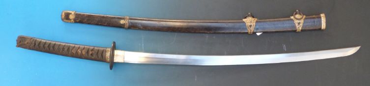 A Japanese WW2 officer's Samurai sword in shagreen scabbard