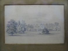 In the manner of Cornelius Varley: 19thC pencil drawing of Hampton House (attributed)