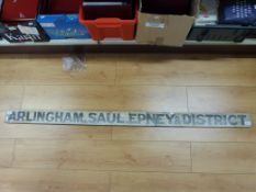 Arlingham, Saul, Epney and District wooden sign, circa early 20thC (length 183cm)