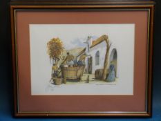 A set of four limited edition prints, all early South African wine making interest, signed