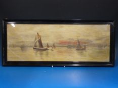 Five maritime watercolours, two signed W Perkins 1839