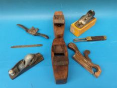 A Stanley 9 1/4 woodworking plane and various other woodworking tools etc
