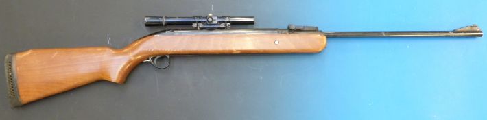 A BSA Airsporter .22 air rifle, no visible serial number, with BSA 4 X 11 scope