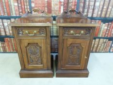 A pair of mahogany pot cupboards