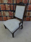 A c1900 upholstered nursing chair