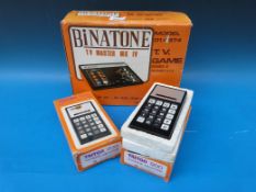 A Binatone TV game (model 01/4974) tennis, football, squash etc c1970, together with two Triton