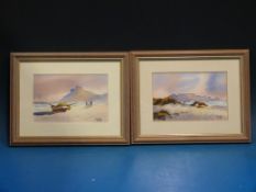 A collection of watercolours and Chinese watercolours on rice paper