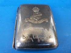 Scouting and WWI interest: A cigar case in white metal presented to the officers of the 13th