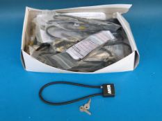 Box of Colt and air rifle badges and a quantity of gun locks