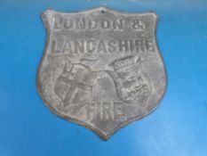 A London and Lancashire lead fire insurance plaque