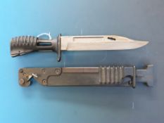 A modern SA80 bayonet in scabbard
